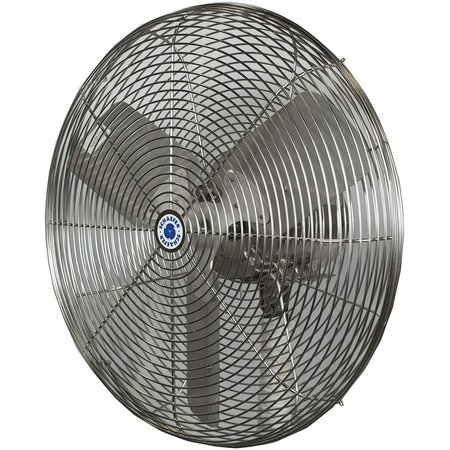 GLOBAL EQUIPMENT Global Industrial„¢ 24" Washdown Wall Mount Fan, 1 Speed, 7200 CFM, 1/4 HP, Single Phase HVW-24SS